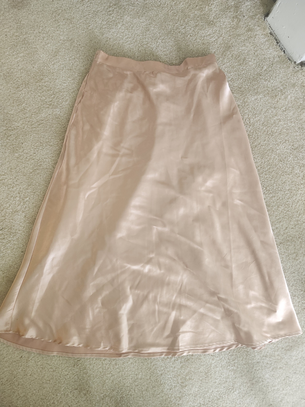 Haute Monde Blush Satin A-Line Skirt